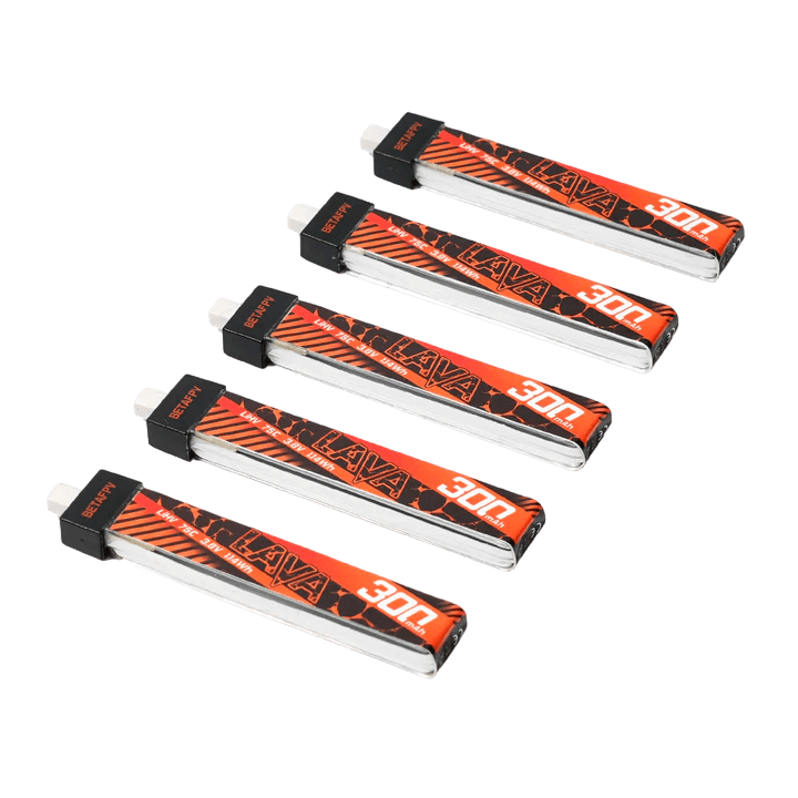 BETAFPV LAVA 1S 300mAh 75C LiHV Akumuliatoriai (5 vnt.)